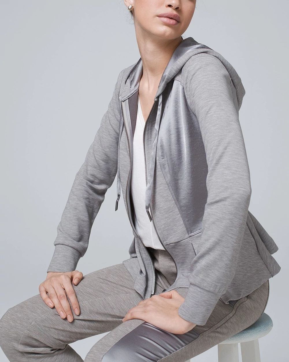 Zip up peplum jacket cheap